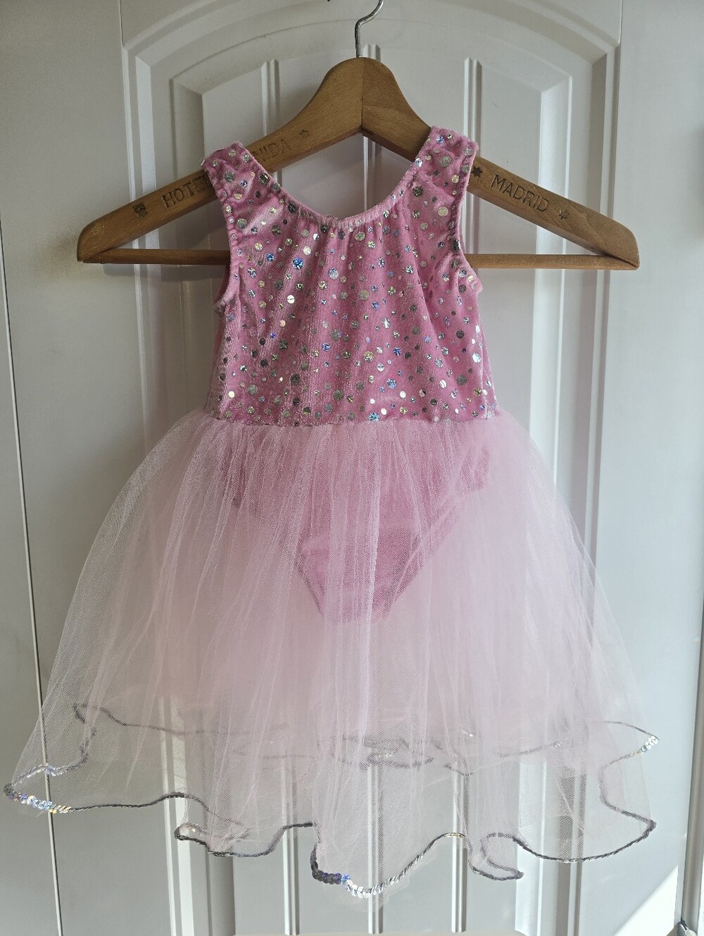 Girls 3T Pink Sequin Velvet Tutu Dress Tulle Skirt Sparkle Dance Party Costume